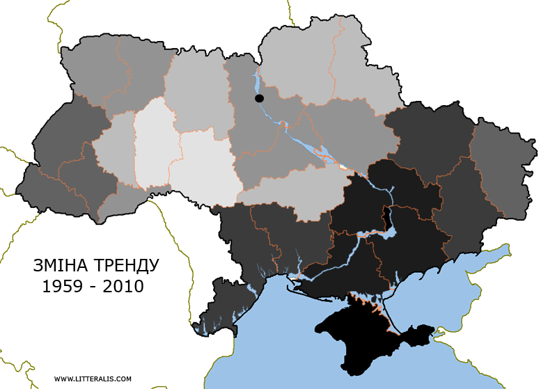 Населення України 1959 - 2010 рр.